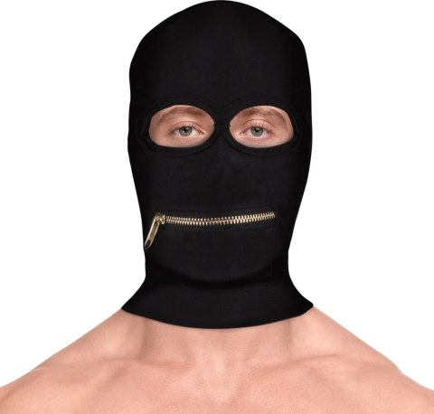 Ouch! by Shots Maska kaptur z zamkami na oczy i usta, czarna, uniwersalna