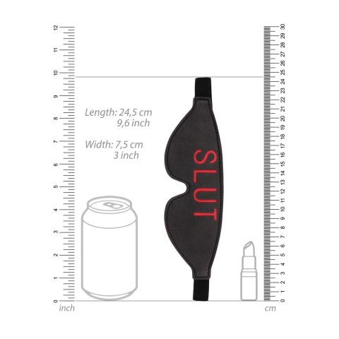 Ouch! by Shots maska na oczy z napisem na czerwonej skorze