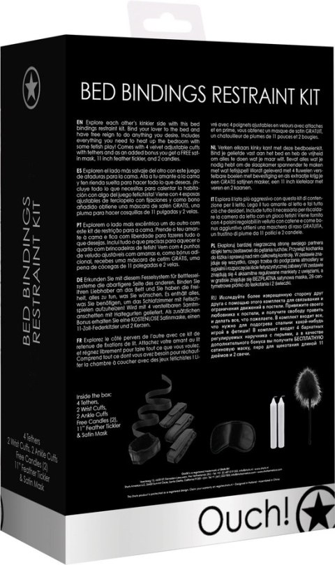 Ouch! by Shots zestaw unieruchamiający do łożka z kajdankami i akcesoriami