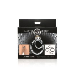 XR Brands Locked Cock stalowy pierścień zamykany, regulowany rozmiar
