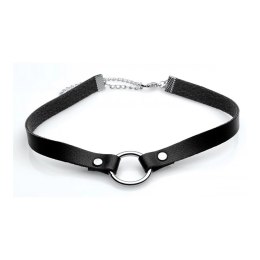 XR Brands Lush Choker czarny z regulacją i srebrnym O-ringiem