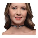 XR Brands Lush Choker czarny z regulacją i srebrnym O-ringiem