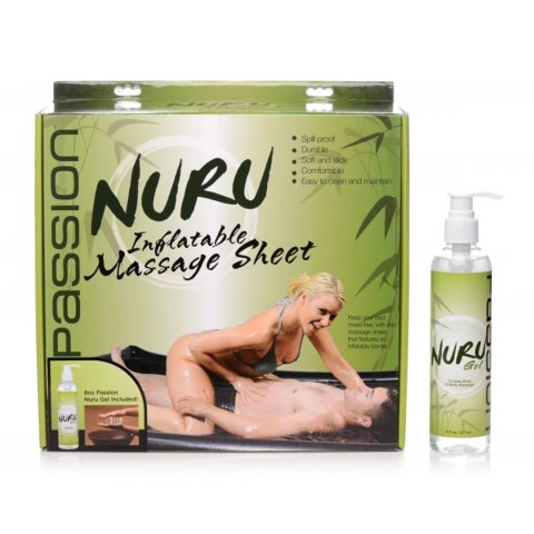 XR Brands Nadmuchiwane prześcieradło do masażu + zestaw żelowy, 200x150cm