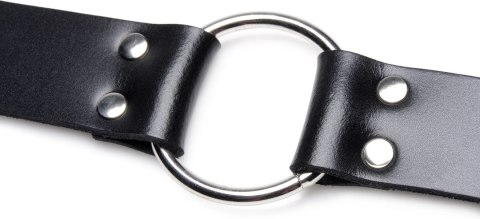 XR Brands Skorzany uchwyt na pasek do akcesoriow z przyssawką, czarny