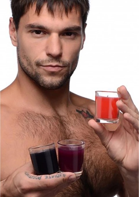 XR Brands Zestaw Aromatycznych Świec do Masażu 3 sztuki, niska temperatura topnienia