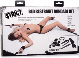 XR Brands Zestaw restrykcyjny do łożka z akcesoriami, czarny