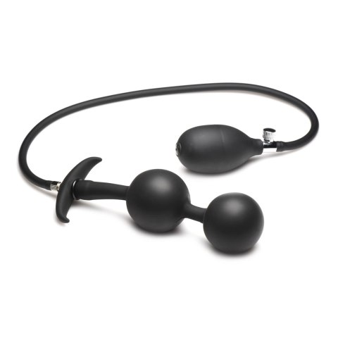 XR Brands silikonowy korek analny z funkcją nadmuchu i obciążeniem