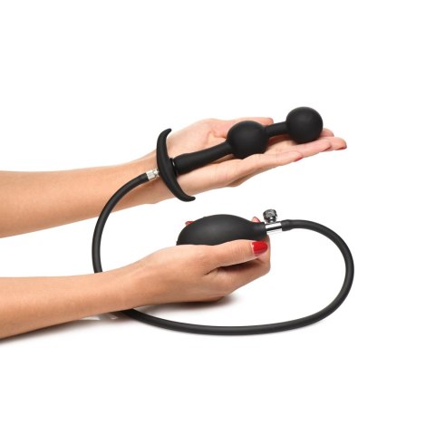 XR Brands silikonowy korek analny z funkcją nadmuchu i obciążeniem