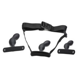 XR Brands zestaw treningowy z uprzężą i 3 rozmiarami zatyczek silikonowych