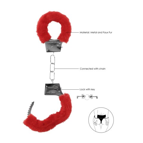 Shots Ouch! Kajdanki Furry z miękkim futerkiem czarne uniwersalne