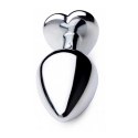XR Brands Black Heart Plug średni - aluminiowy model z dekoracyjnym sercem