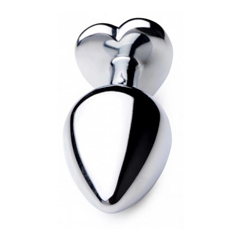 XR Brands Black Heart Plug średni - aluminiowy model z dekoracyjnym sercem