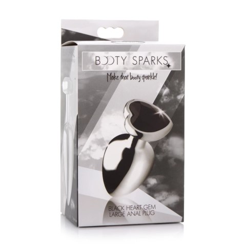 XR Brands Black Heart korek ozdobny z sercem duży, aluminiowy