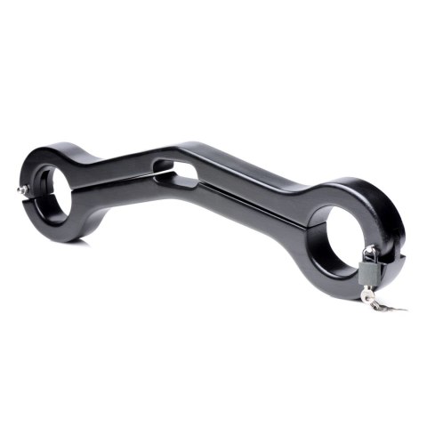 XR Brands Black Wooden Wrist and Scrotum Restraint - 20,25 cala