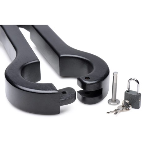 XR Brands Black Wooden Wrist and Scrotum Restraint - 20,25 cala