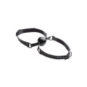 XR Brands Double Silicone Gag - Model z podwojnym paskiem, czarny