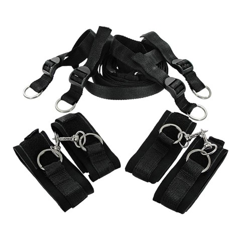 XR Brands Frisky Bedroom Restraint Kit - Uniwersalny zestaw mocujący czarny