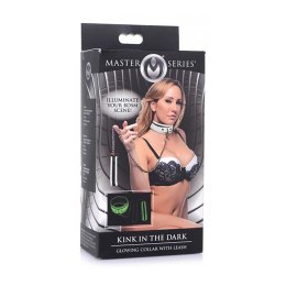 XR Brands Glow In The Dark zestaw obroża i smycz świecący, regulowany