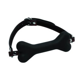 XR Brands Hound regulowany knebel-kość silikonowa, czarno-czerwony