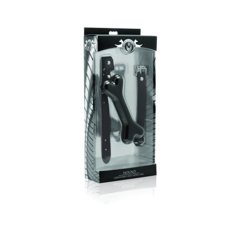 XR Brands Hound regulowany knebel-kość silikonowa, czarno-czerwony