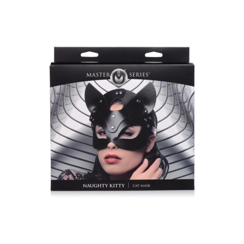 XR Brands Naughty Kitty maska kotka z regulowanym paskiem czarna