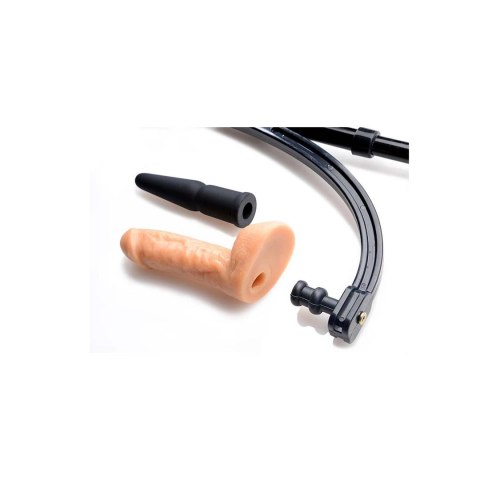 XR Brands Pleasure Pole - Zestaw z regulowanym drążkiem i dwoma końcowkami, czarny