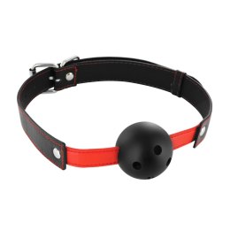 XR Brands Subdue Me - kulisty knebel oddychający, czarny, regulowany