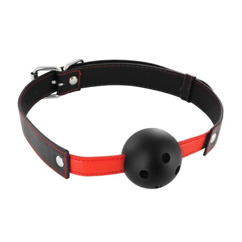 XR Brands Subdue Me - kulisty knebel oddychający, czarny, regulowany