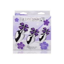 XR Brands Violet Flower zestaw anatomicznych korkow aluminiowych 3 szt.