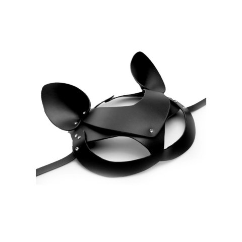 XR Brands Zestaw Cat Tail Plug & Skorzana Maska - czarny, długi ogon