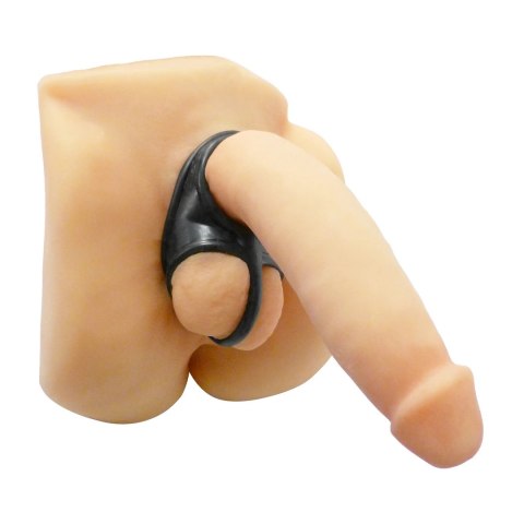 XR Brands klatka intymna elastyczna TPR z separatorem T czarna