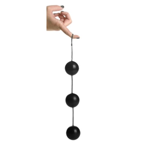 XR Brands kulki silikonowe XXL czarne - zestaw 3 połączonych elementow