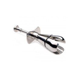 XR Brands stalowa blokada intymna z mechanizmem rozporowym mini