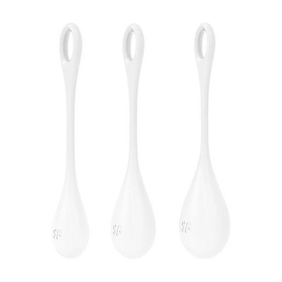 Satisfyer Yoni Power 1 - silikonowe kulki treningowe, biało-czerwone