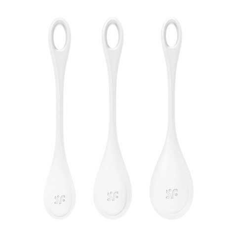 Satisfyer Yoni Power 1 - silikonowe kulki treningowe, biało-czerwone