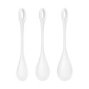Satisfyer Yoni Power 1 - silikonowe kulki treningowe, biało-czerwone