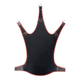 Mr. Sling Pas skorzany z czerwoną lamowką, 5-punktowy, 113x122 cm