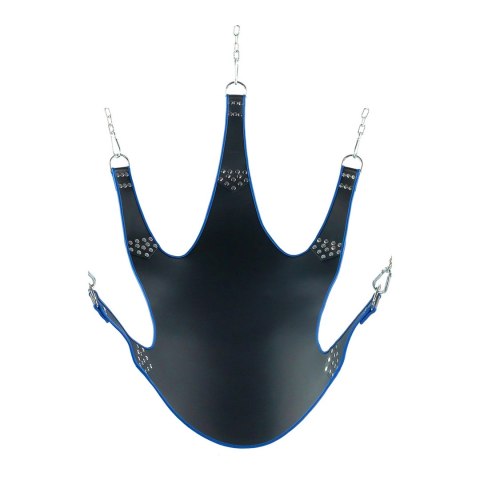 Mr. Sling Pasek Skorzany Premium z Niebieską Lamowką 113x122cm