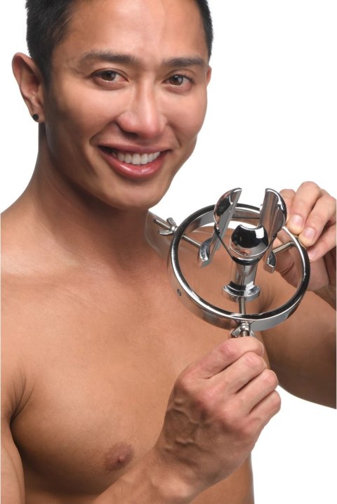 XR Brands Stalowy eksplorator anatomiczny - regulowana średnica 4-9,6 cm