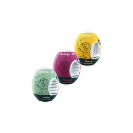 Satisfyer Eggs Riffle Bubble Fierce 3 sztuki - zestaw z teksturą premium