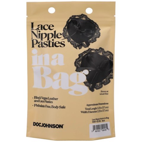 Doc Johnson Black Pasties Naklejki Dekoracyjne Skora Vegan i Koronka