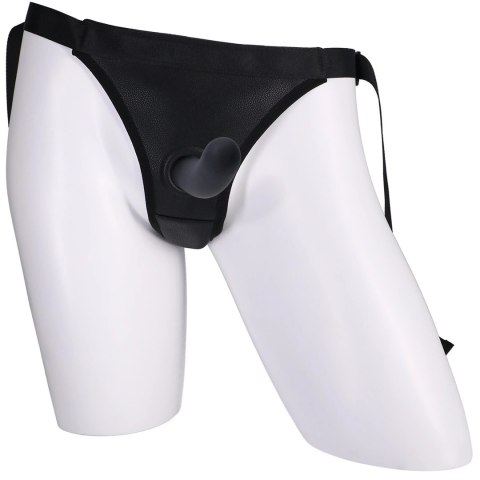 Doc Johnson Harness Black - Uprząż z silikonowym elementem 18 cm