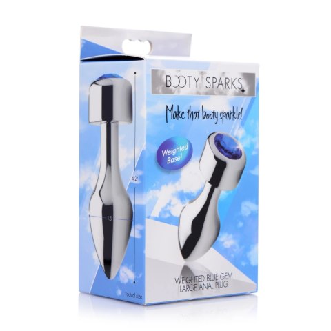 XR Brands Aluminiowy korek intymny duży niebieski kryształ