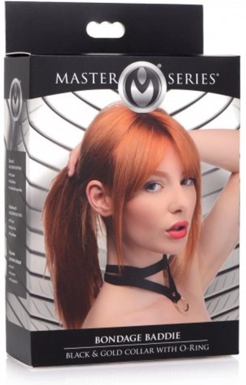 XR Brands Bondage Baddie - regulowana obroża z pierścieniem O-ring