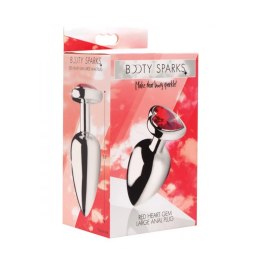 XR Brands Booty Sparks korek anatomiczny aluminium serce duży czerwony