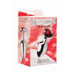XR Brands Booty Sparks korek dekoracyjny serce średni czerwony