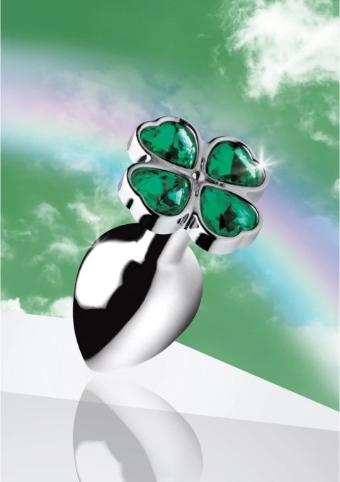 XR Brands Clover Small - Metalowy korek intymny z motywem koniczyny