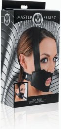 XR Brands Master Series uprząż twarzowa z elementem anatomicznym czarna