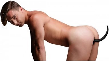 XR Brands Puppy Tail silikonowy korek w kształcie ogonka, czarny