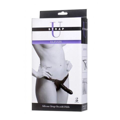 XR Brands Strap-On silikonowy zestaw z paskiem - regulowany, czarny